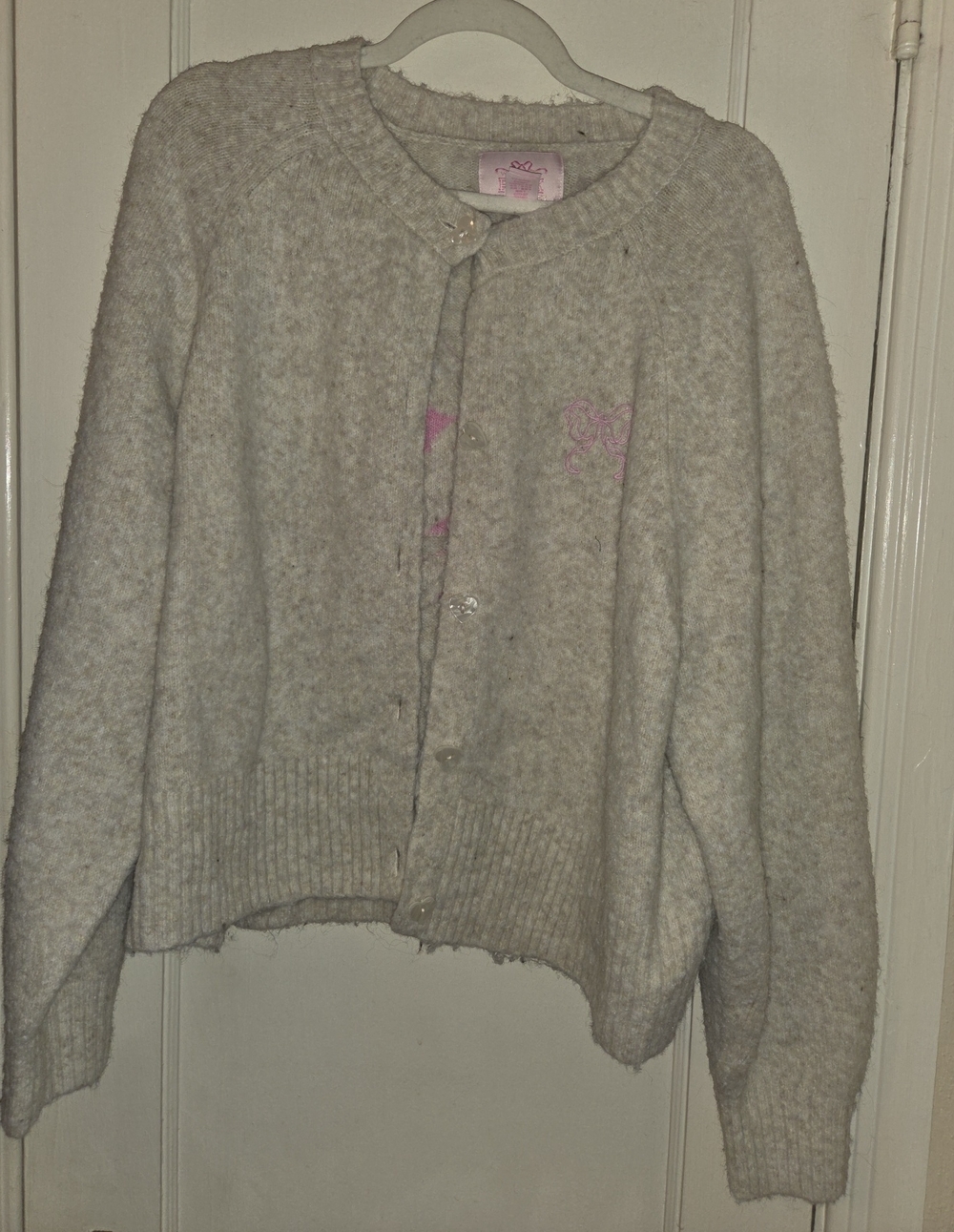 PINK Victoria's Secret LoveShack Fancy Cream Knit Button-Up Cardigan